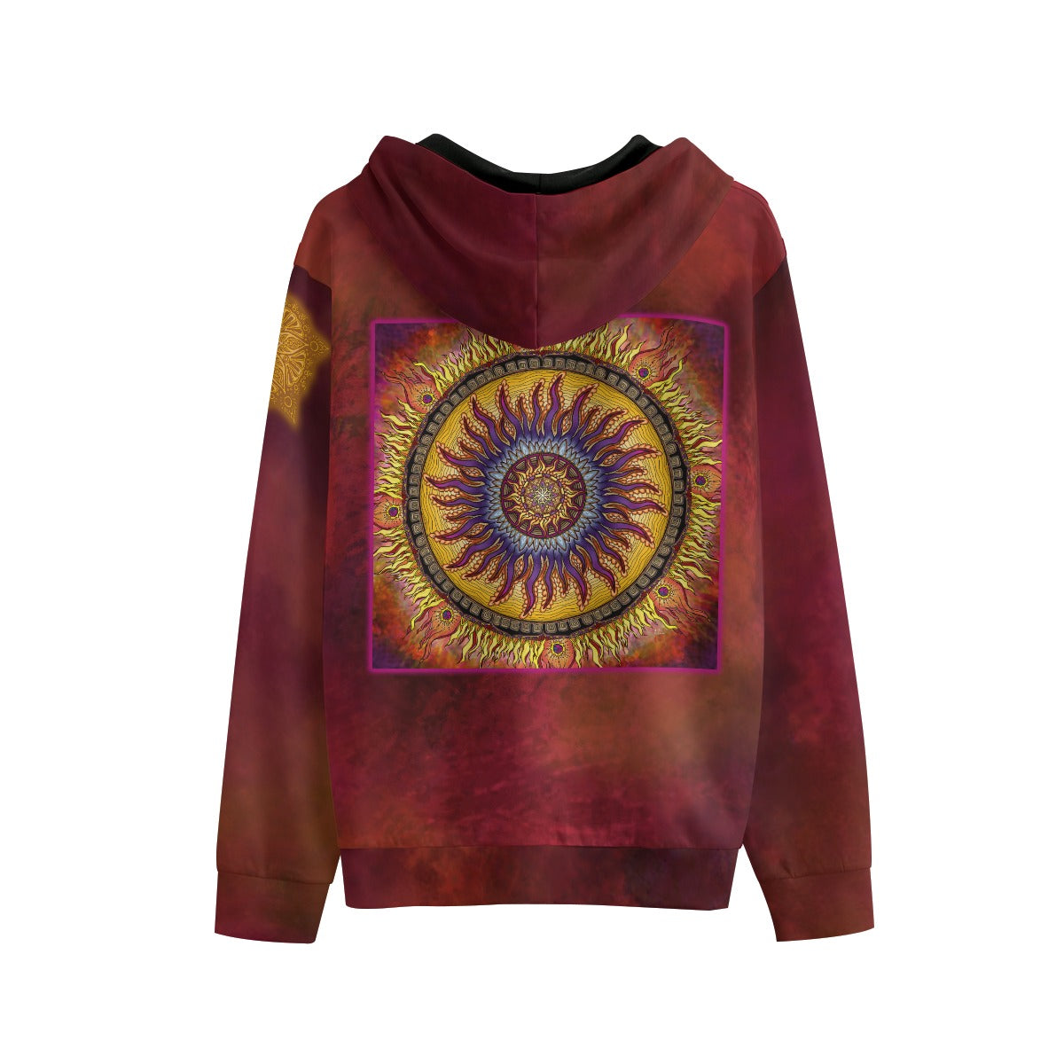 Solar Disc Mandala Unisex Pullover Hoodie - 100% Cotton