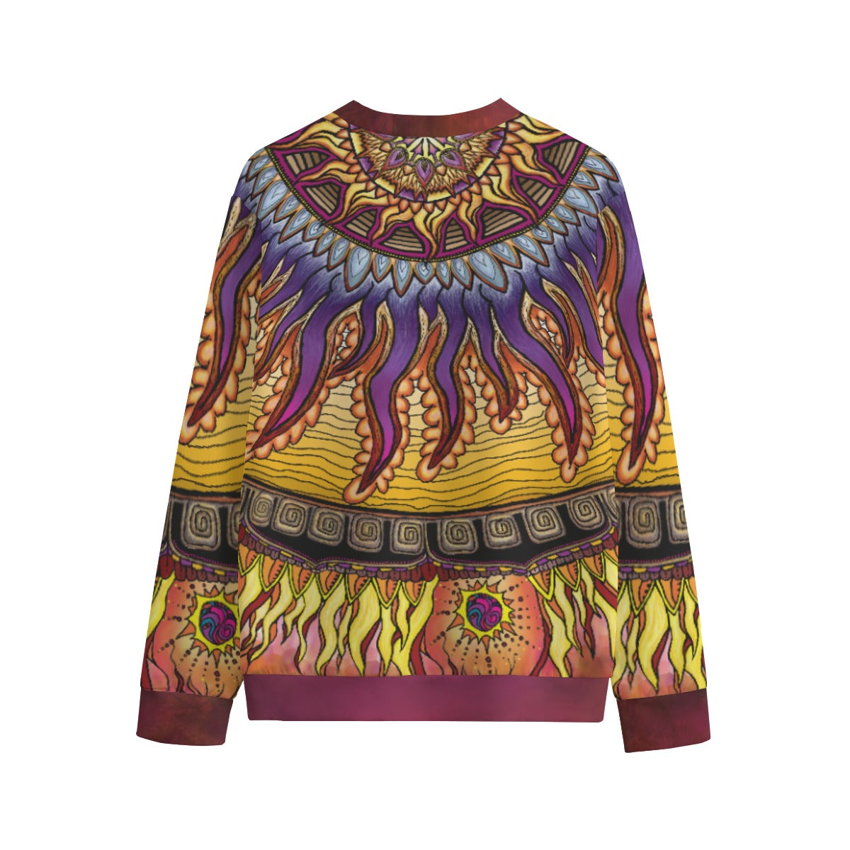 Solar Disc Mandala A Unisex O-neck Sweatshirt -100% Cotton