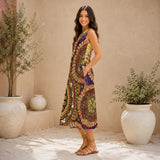 Lion Summer Mandala - Women's Sleeveless Dress With Pockets - 100% Cotton