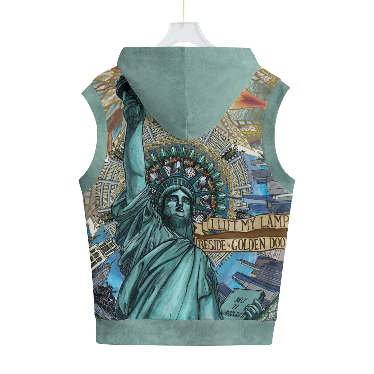 Liberty Mandala A Unisex Hooded Vest - 100% Cotton