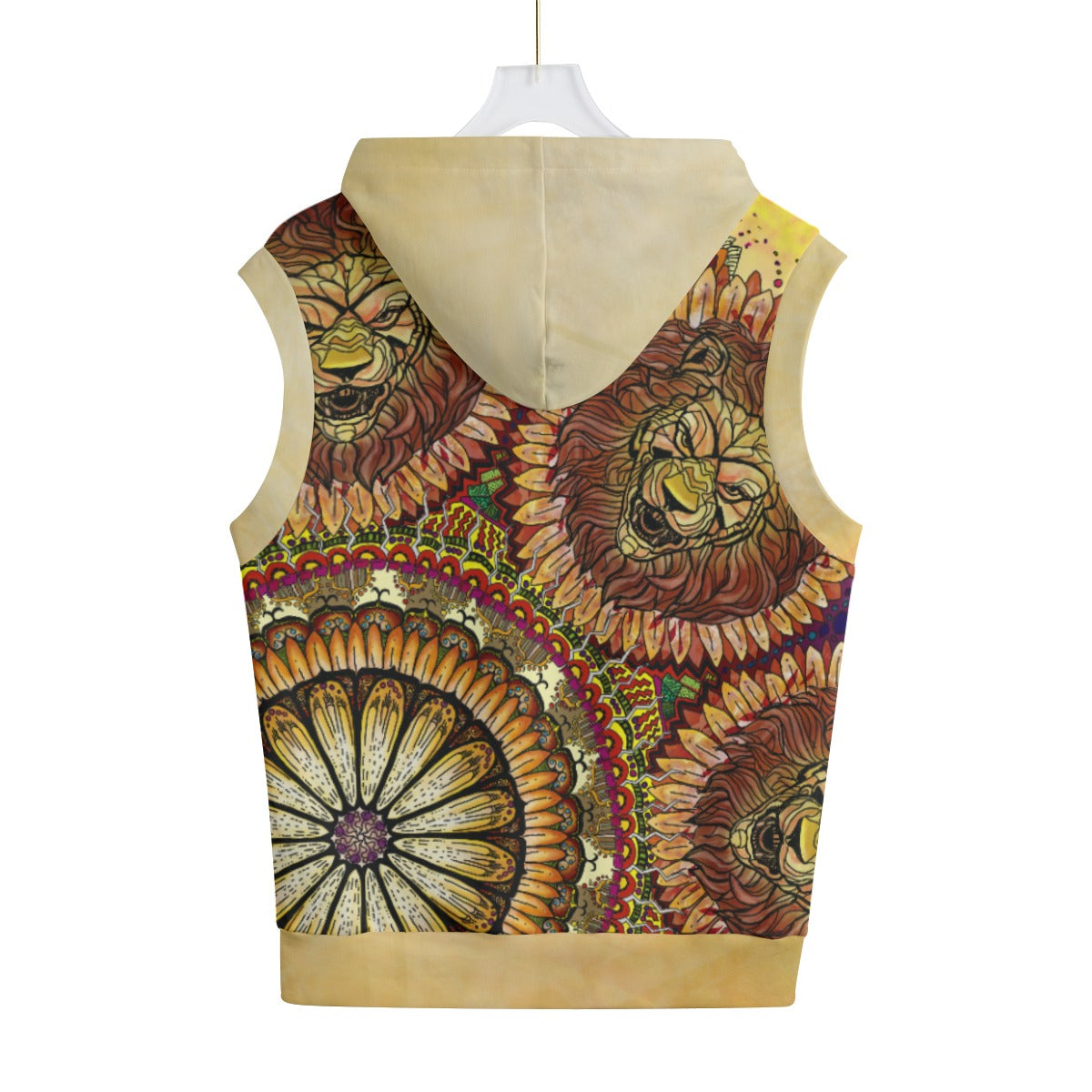 Lion Summer Mandala D Unisex Hooded Vest -100% Cotton