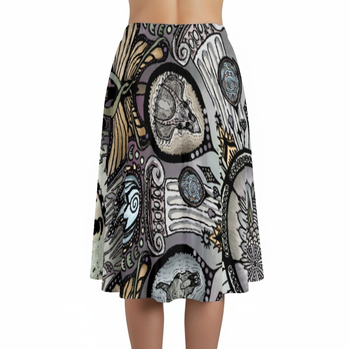 Memento Mori Mandala D Maxi Skirt - with Pockets