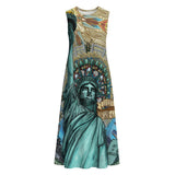 Liberty Mandala - Women's Sleeveless Dress With Pockets - 100% Cotton