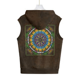 Emerald Arrows Mandala B Unisex Hooded Vest -100% Cotton