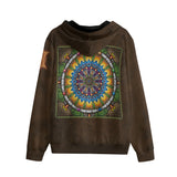 Emerald Arrows Mandala B Unisex Zip Hoodie - 100% Cotton