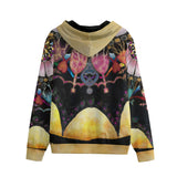 Obsidian Grandmothers Mandala A Unisex Zip Hoodie - 100% Cotton