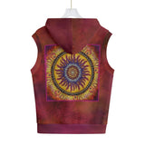 Solar Disc Mandala B Unisex Hooded Vest - 100% Cotton
