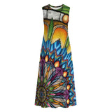 Emerald Arrows Mandala - Women's Sleeveless Dress With Pockets - 100% Cotton