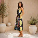 Obsidian Grandmothers Mandala - Women's Sleeveless Dress With Pockets - 100% Cotton