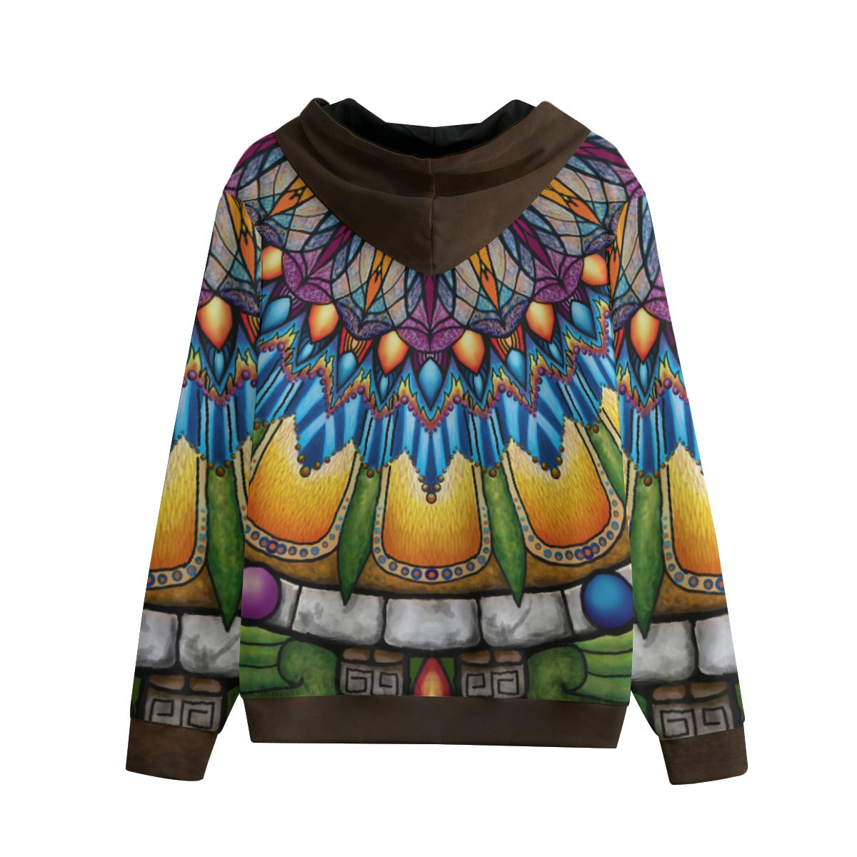 Emerald Arrows Mandala A Unisex Zip Hoodie - 100% Cotton