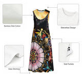 Obsidian Grandmothers Mandala - Women's Sleeveless Dress With Pockets - 100% Cotton