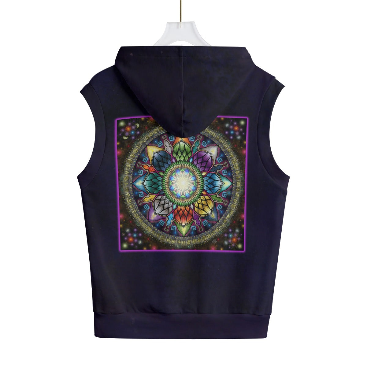 Mystic Jewel Mandala B Unisex Hooded Vest -100% Cotton