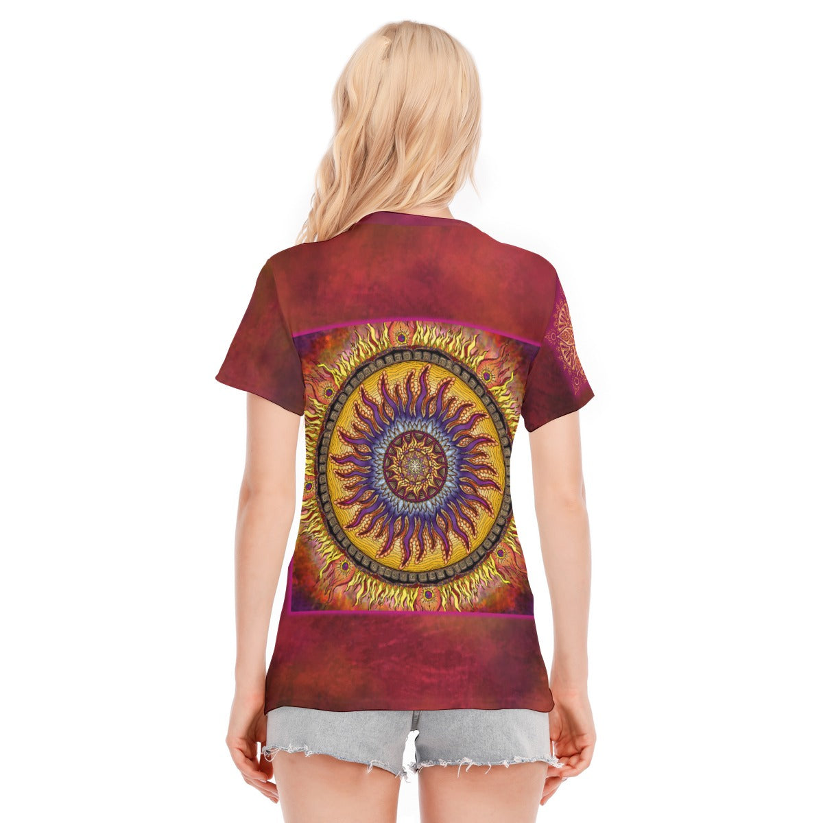 Solar Disc Mandala Women's Round Neck T-Shirt