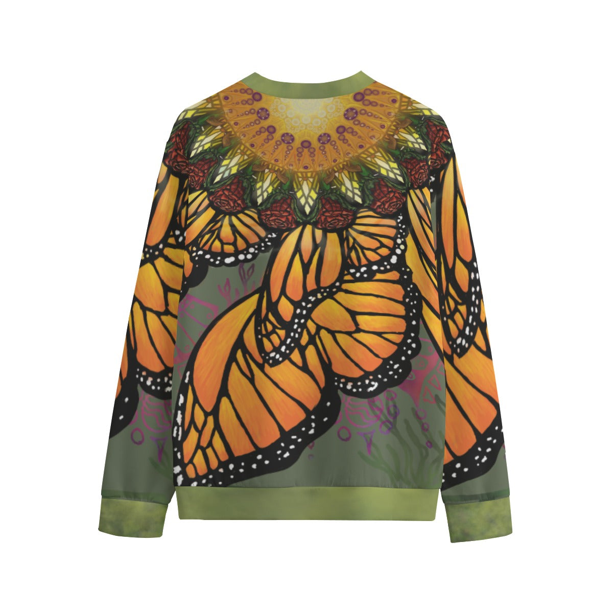 Monarch Butterfly Mandala A Unisex O-neck Sweatshirt -100% Cotton