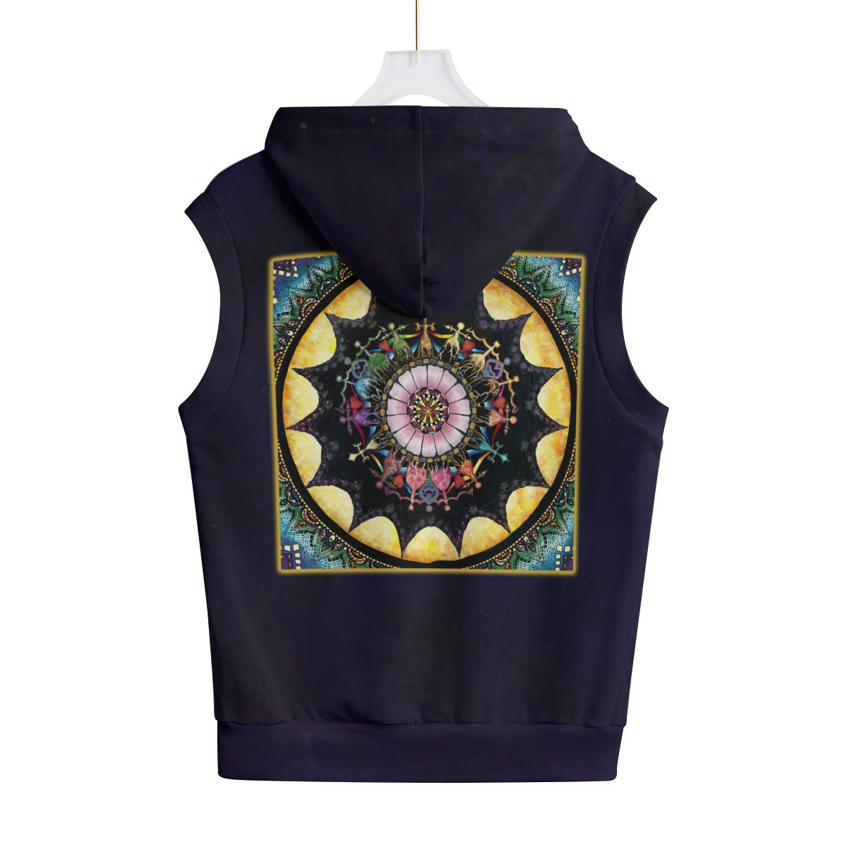 Obsidian Grandmothers Mandala B Unisex Hooded Vest -100% Cotton
