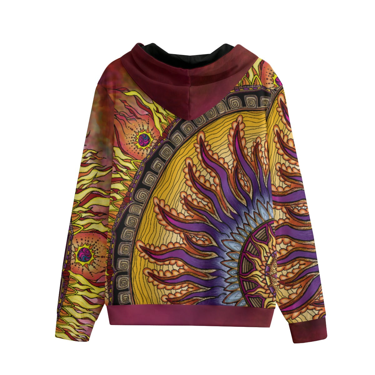 Solar Disc Mandala D Unisex Zip Hoodie - 100% Cotton