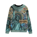 Liberty Mandala A Unisex Zip Hoodie - 100% Cotton