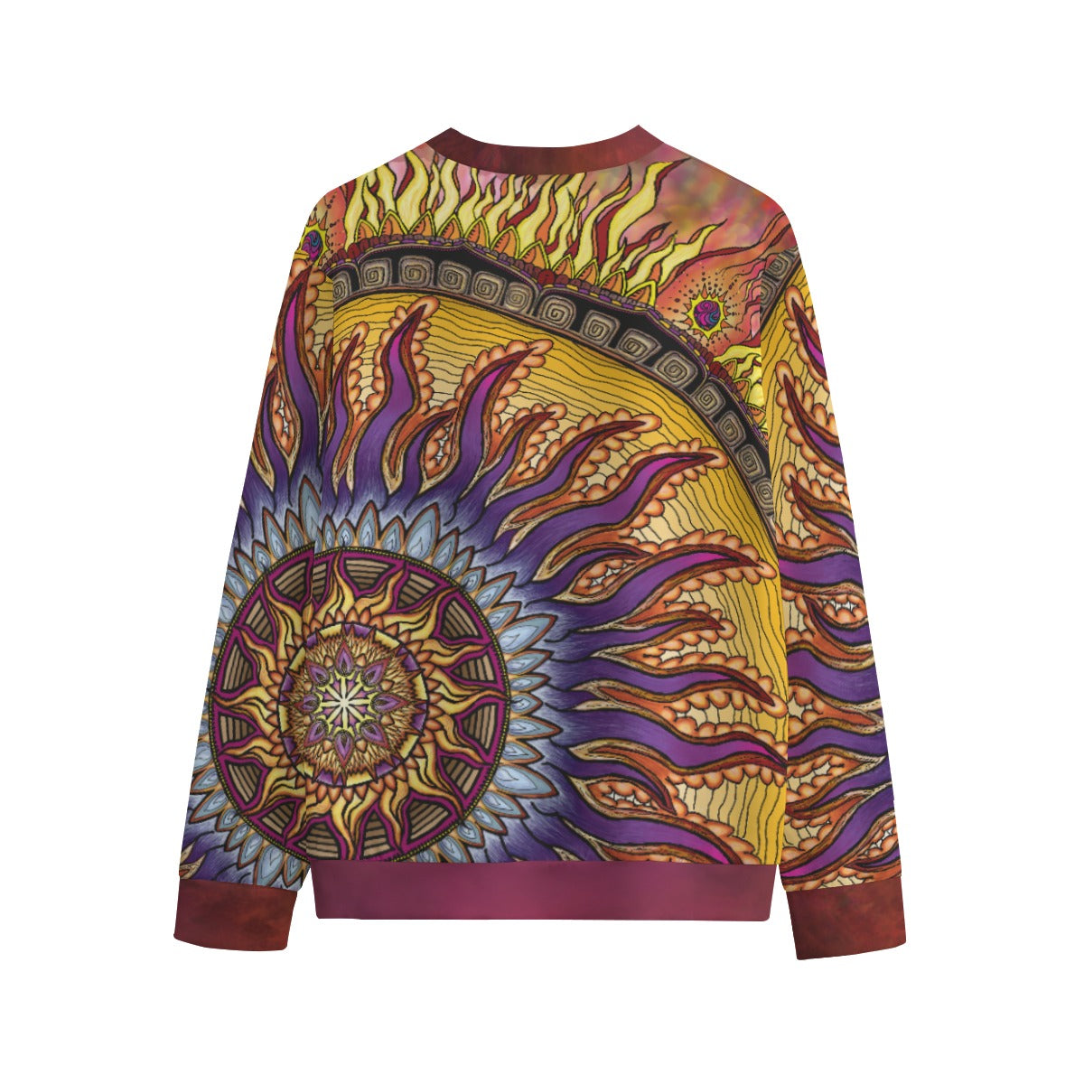 Solar Disc Mandala D Unisex O-neck Sweatshirt -100% Cotton