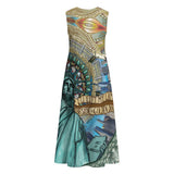 Liberty Mandala - Women's Sleeveless Dress With Pockets - 100% Cotton
