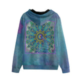 Melek Taus Mandala B Unisex Zip Hoodie - 100% Cotton