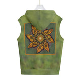 Monarch Butterfly Mandala  Unisex Hooded Vest -100% Cotton