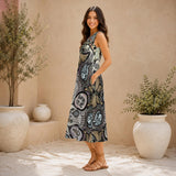 Memento Mori Mandala - Women's Sleeveless Dress With Pockets - 100% Cotton