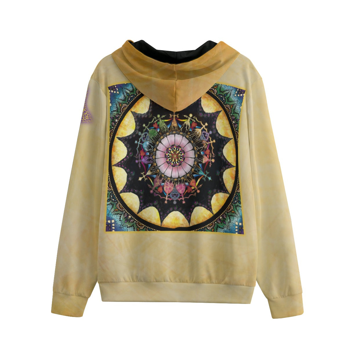 Obsidian Grandmothers Mandala B Unisex Zip Hoodie - 100% Cotton