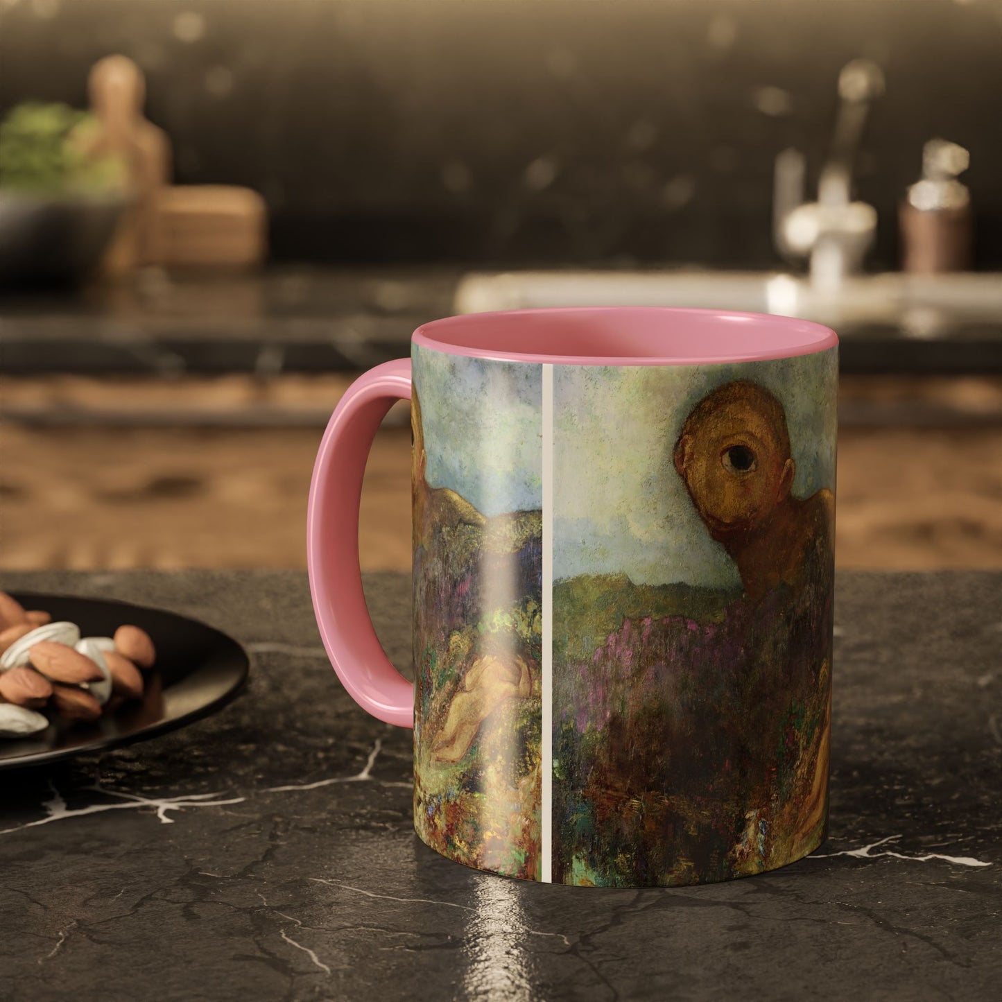 Redon, Odilon - The Cyclops (1914) - Colorful Accent Mugs