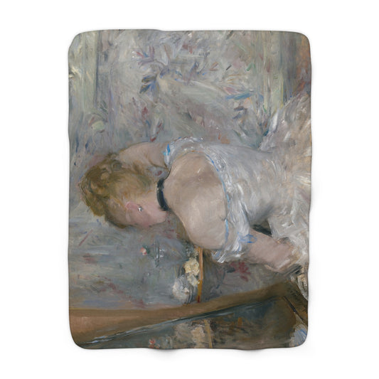 Morisot, Berthe - Woman at Her Toilette (1880) - Sherpa Fleece Blanket