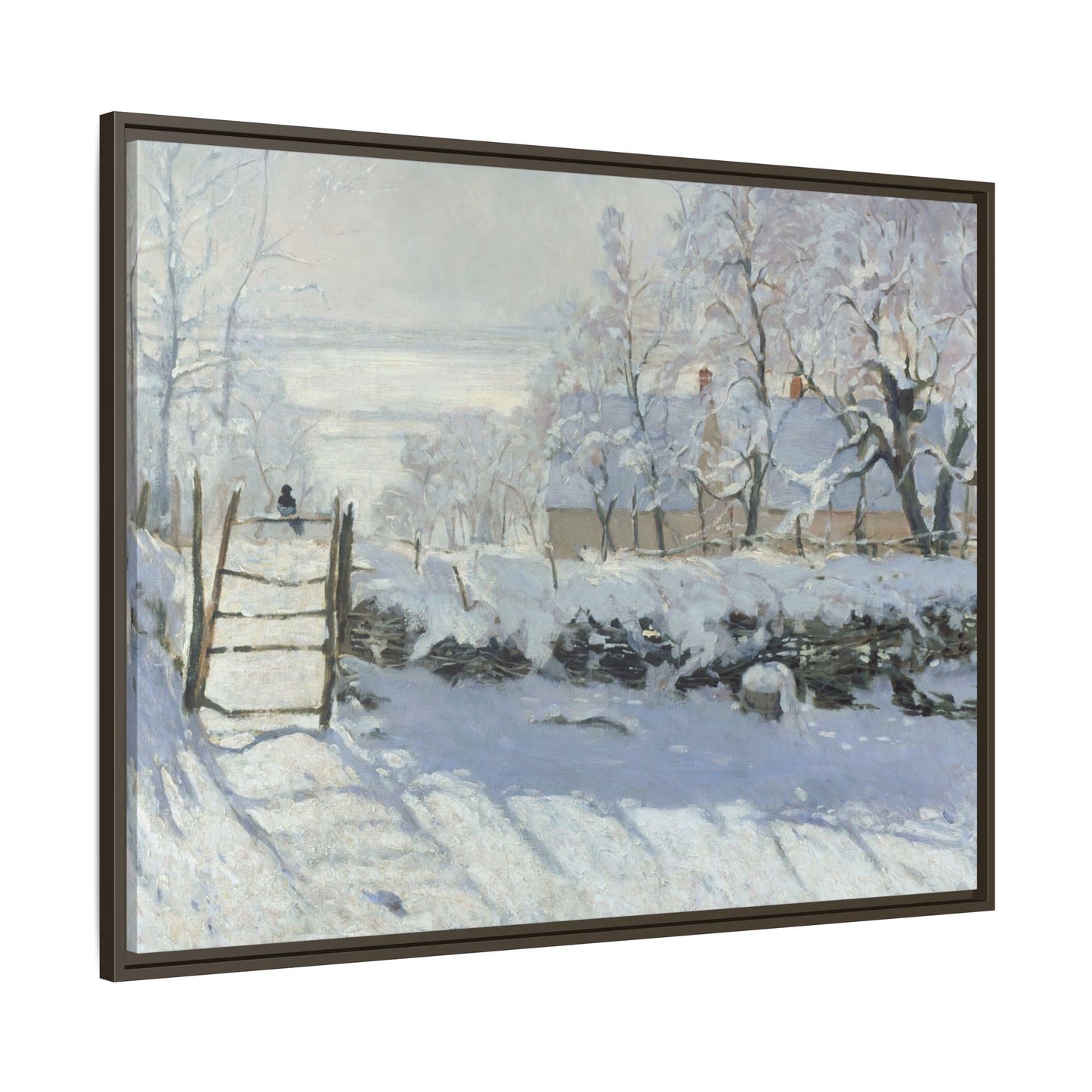 Monet, Claude - The Magpie (1868) - Matte Canvas, Framed