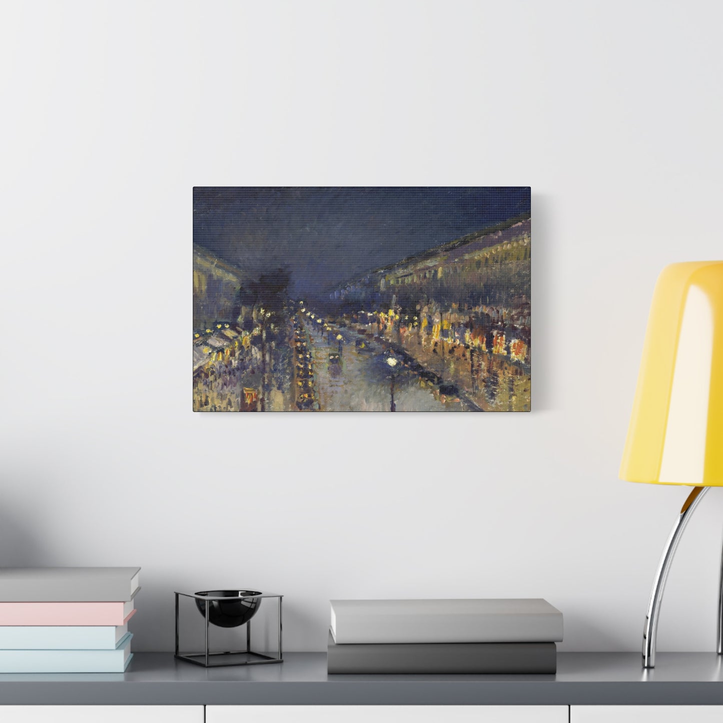 Pissarro, Camille - The Boulevard Montmartre At Night (1897) - Canvas Block, unframed