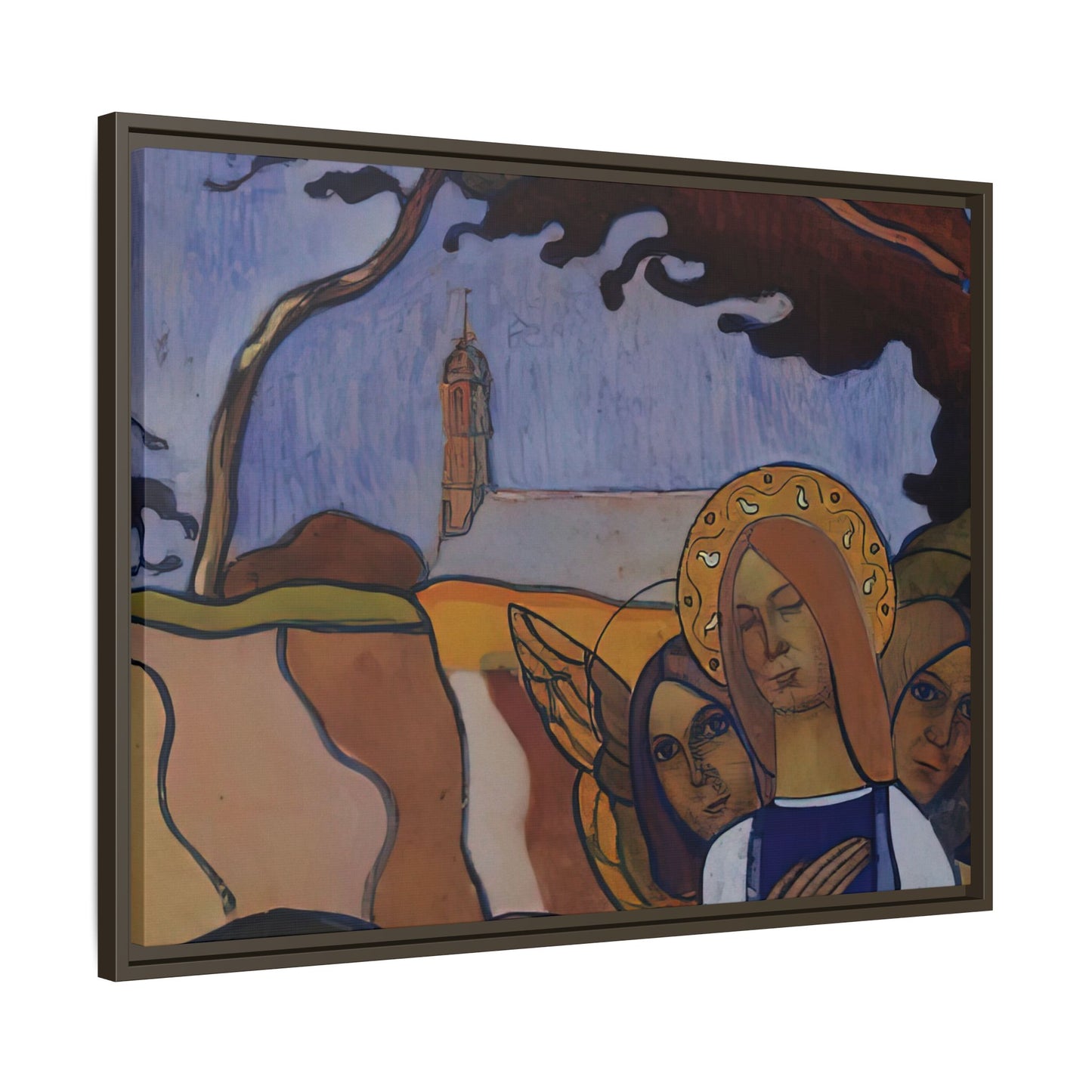 Filiger, Charles - Virgin and Two Angels (1895) - Matte Canvas, Framed