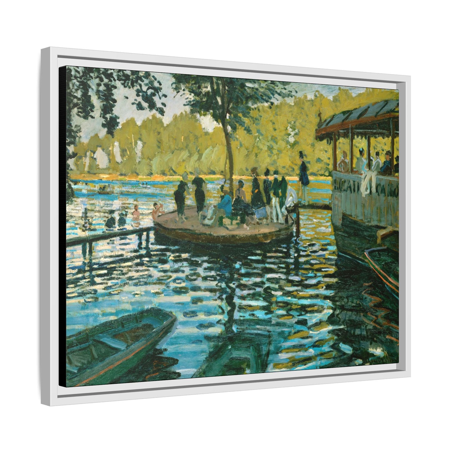 Monet, Claude - La Grenouillere (1869) - Matte Canvas, Framed