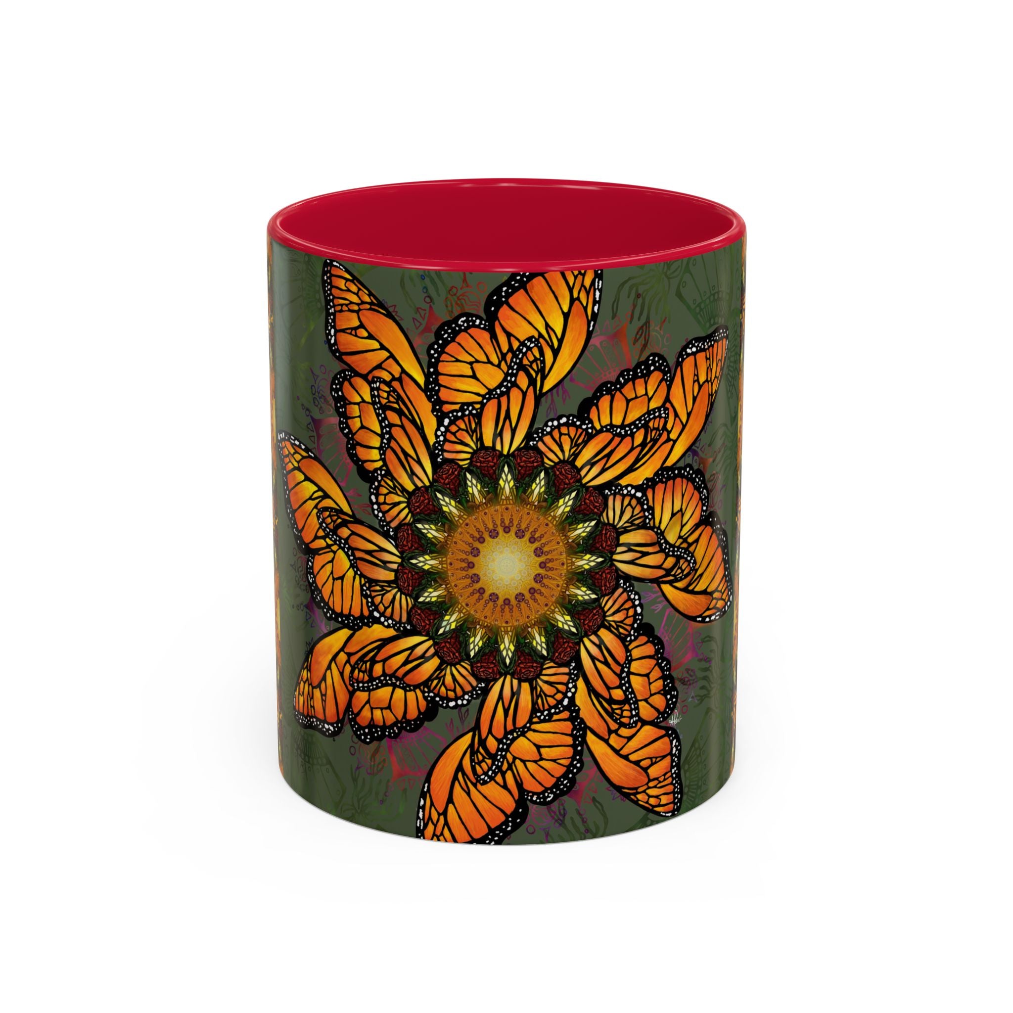 Monarch Butterfly Mandala - Colorful Accent Mugs