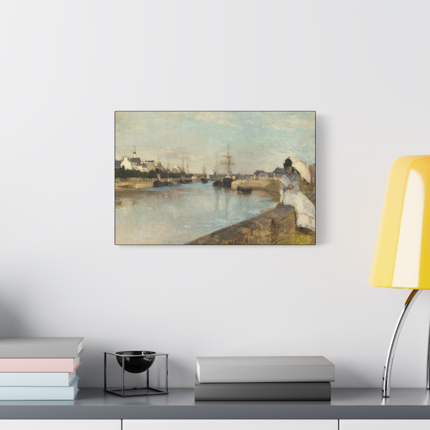 Morisot, Berthe - The Harbor at Lorient (1869) - Canvas Block, unframed