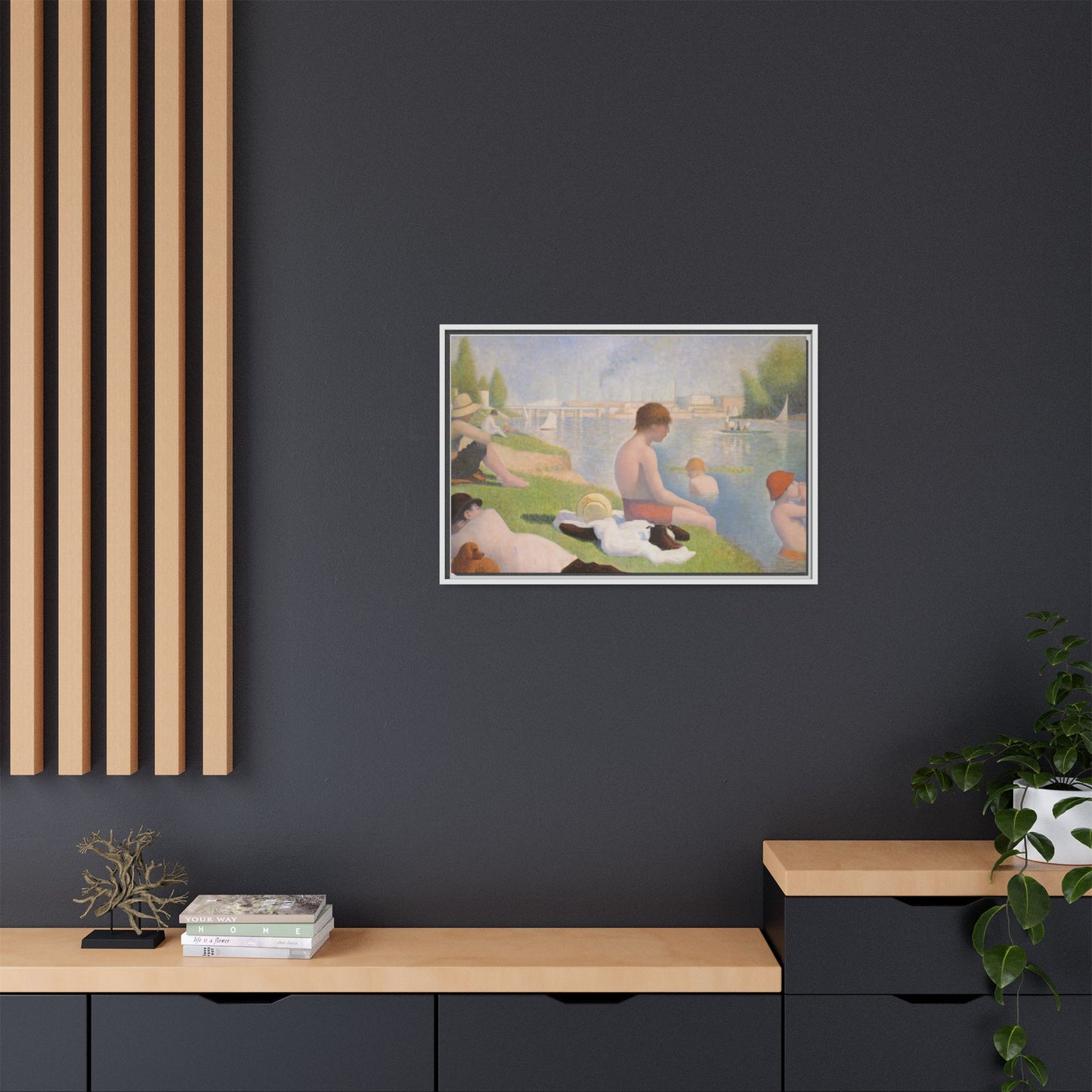 Seurat, Georges - Bathers at Asnières (1884) - Matte Canvas, Framed