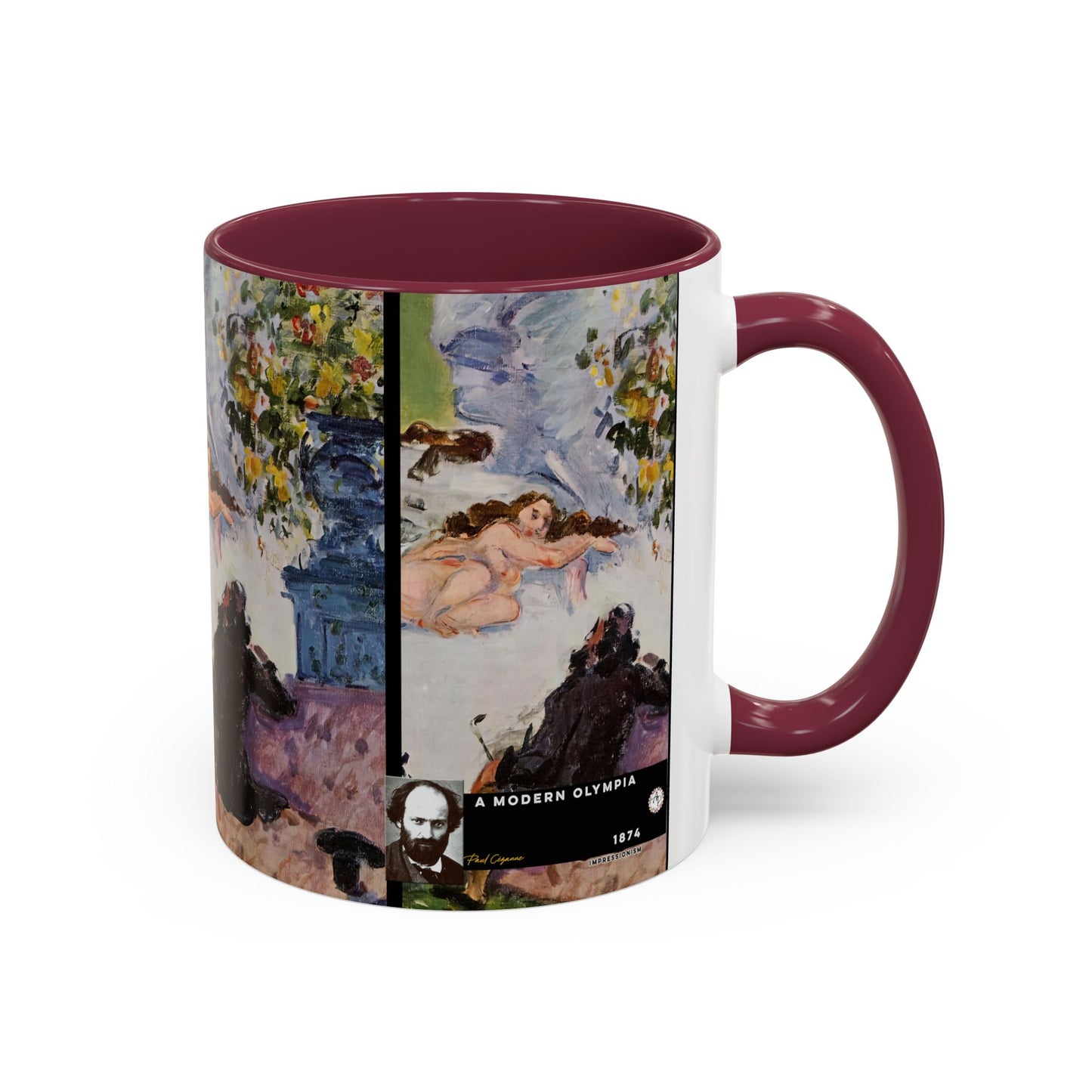 Cézanne, Paul - A Modern Olympia (1874) - Colorful Accent Mugs