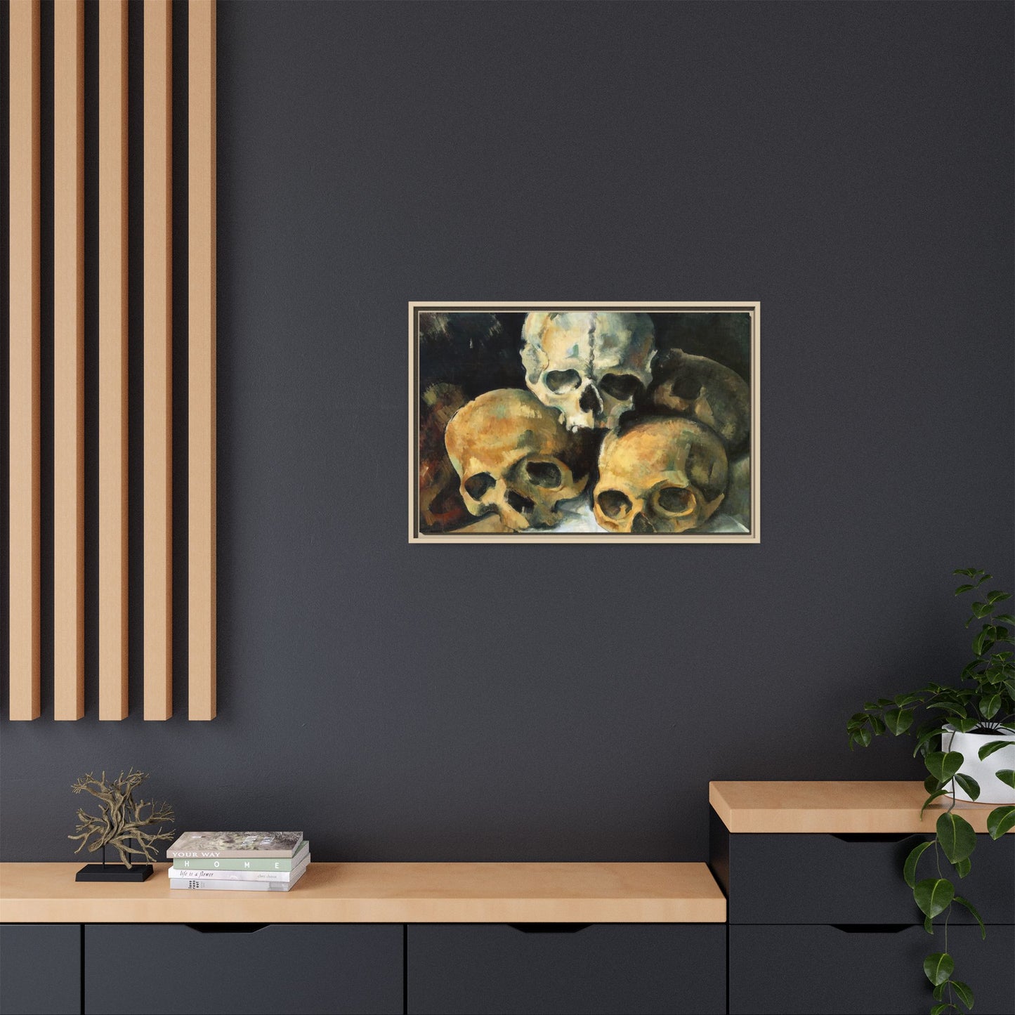 Cézanne, Paul - Pyramid of Skulls (1901) - Matte Canvas, Framed