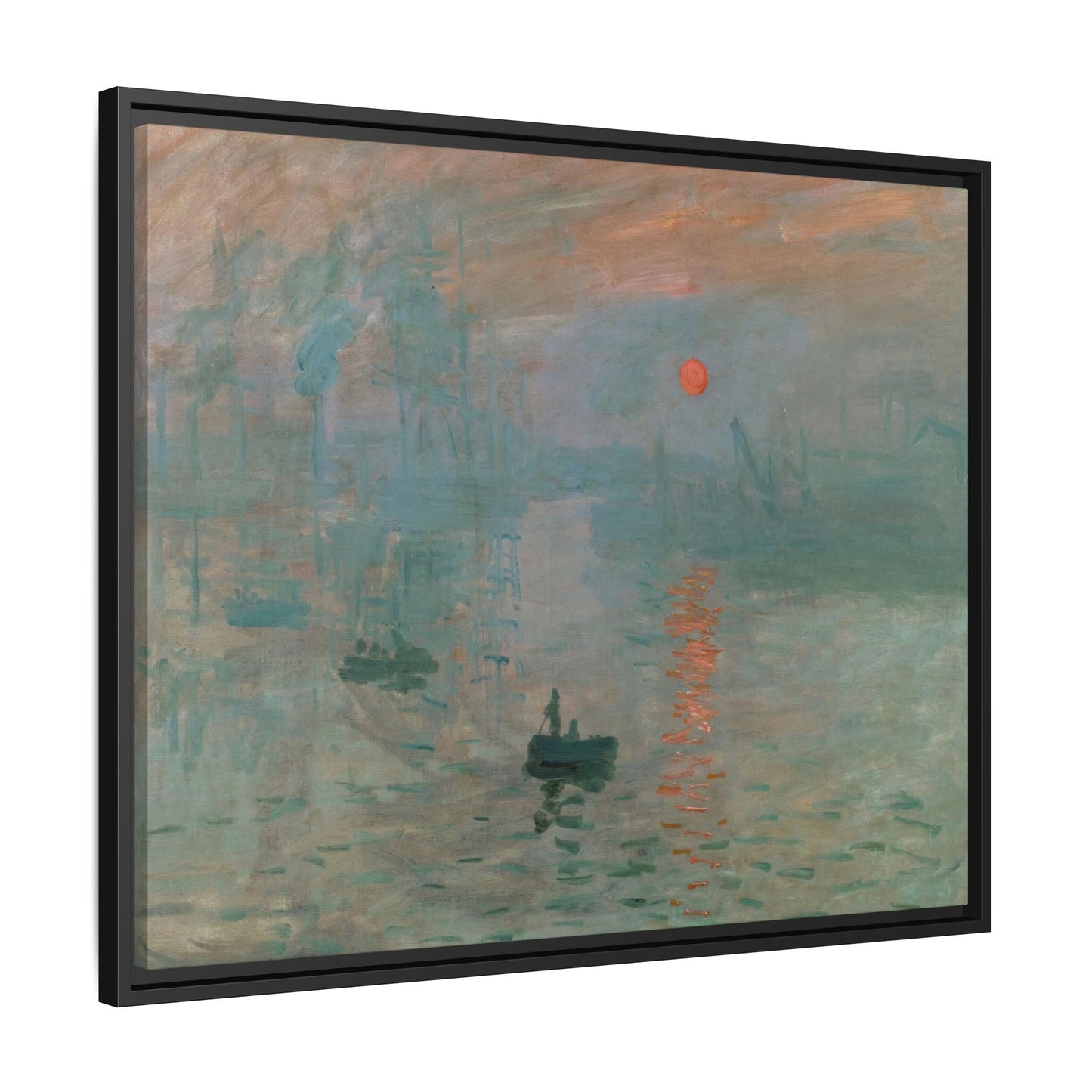 Monet, Claude - Impression, Sunrise (1872) - Matte Canvas, Framed