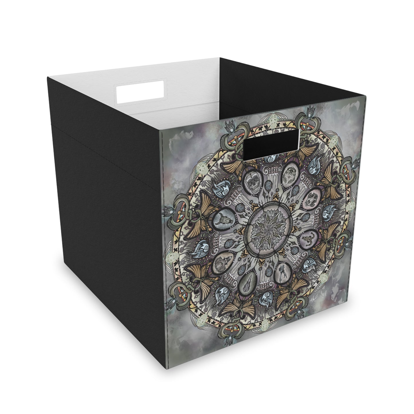 Memento Mori Mandala - Felt Storage Box