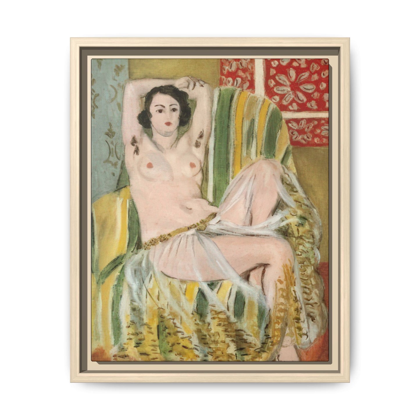 Matisse, Henri - Odalisque with Raised Arms (1923) - Matte Canvas, Framed