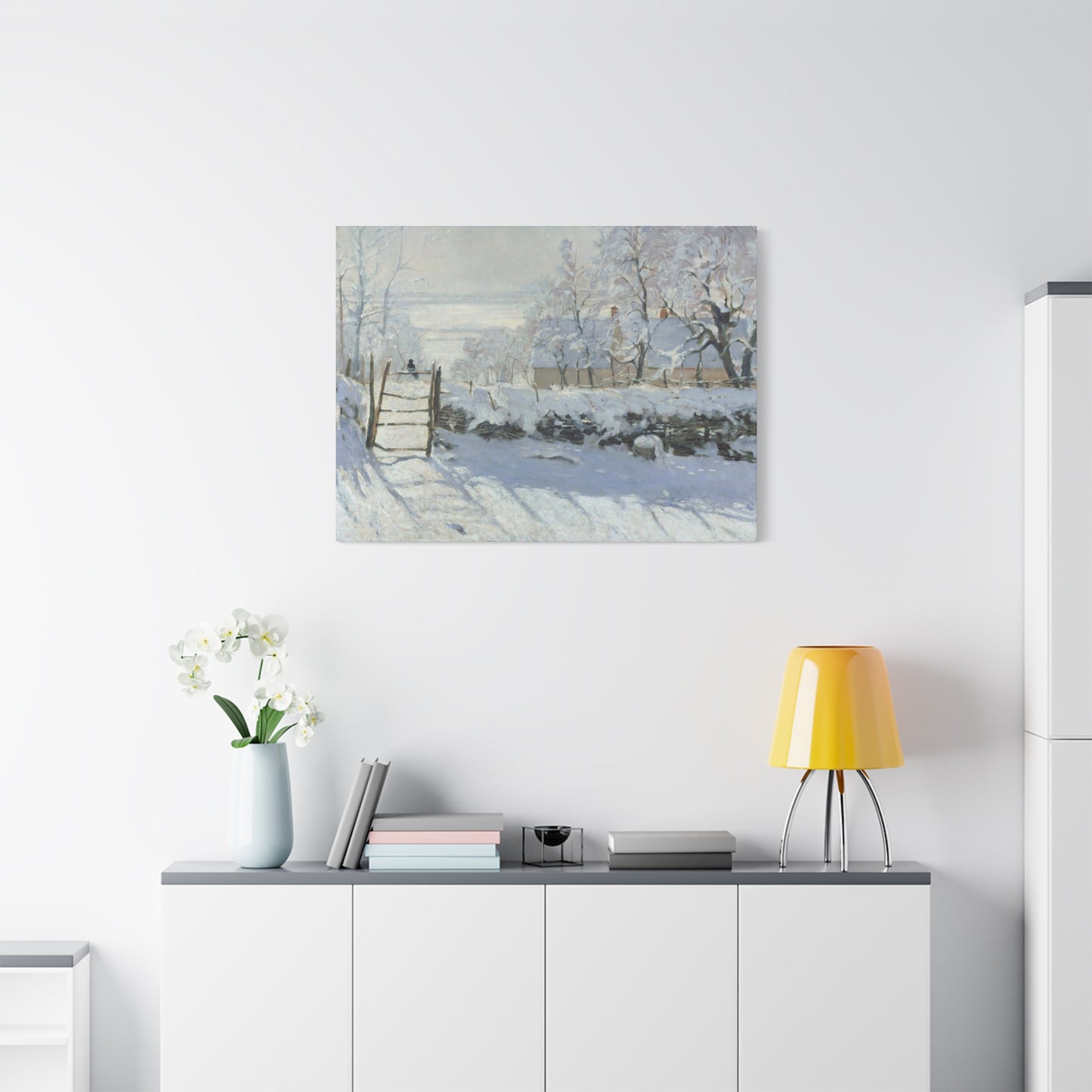 Monet, Claude - The Magpie (1868) - Canvas Block, unframed