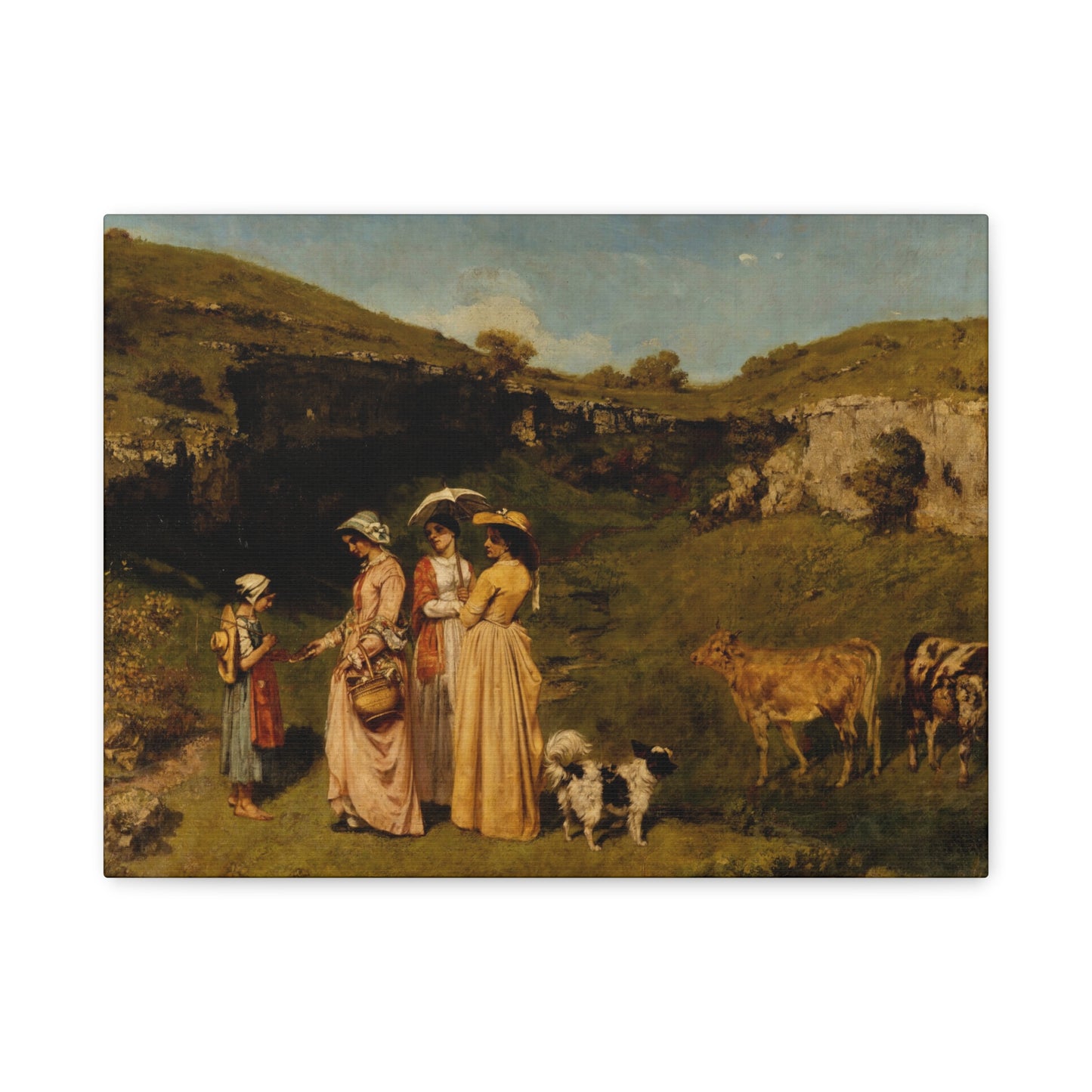 Courbet, Gustave - Young Ladies of the Village (1851) - Canvas Block, unframed