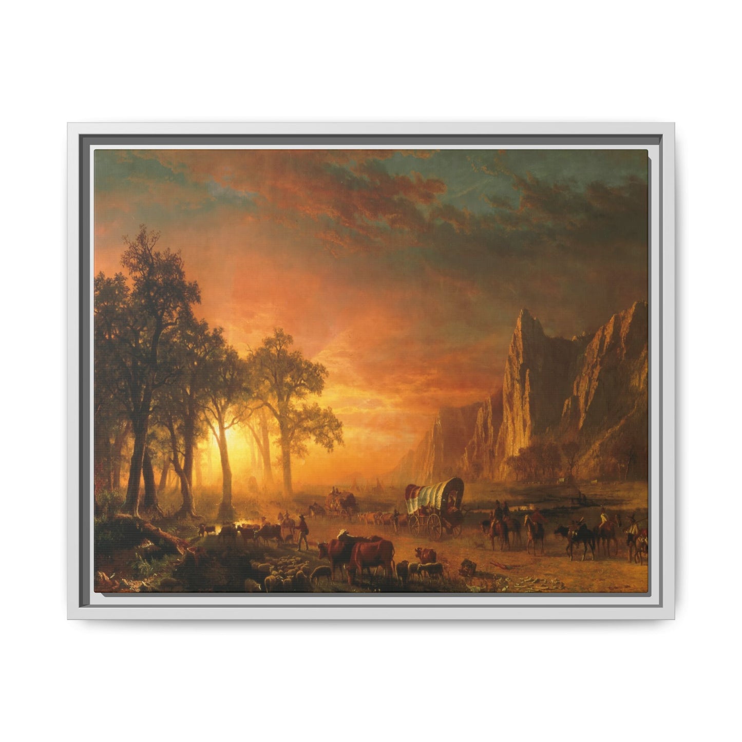 Bierstadt, Albert - Emigrants Crossing the Plains (1867) - Matte Canvas, Framed