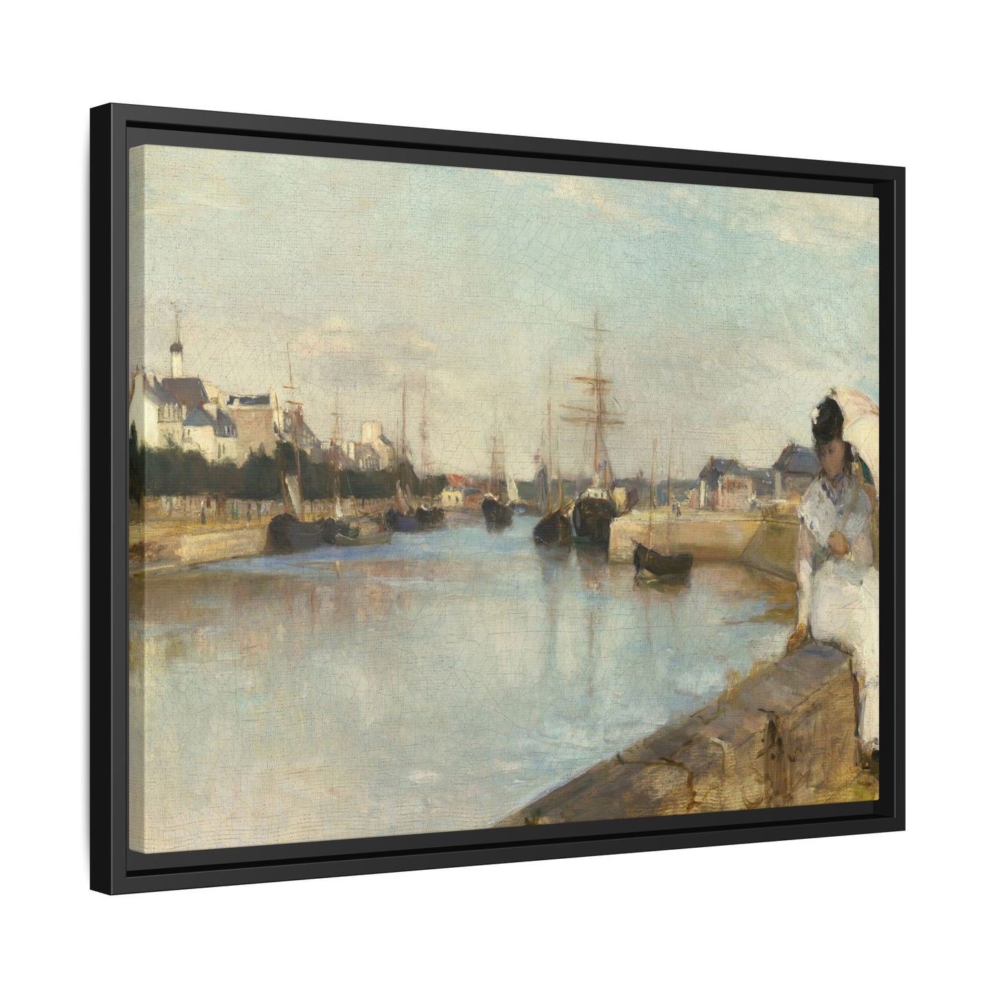 Morisot, Berthe - The Harbor at Lorient (1869) - Matte Canvas, Framed