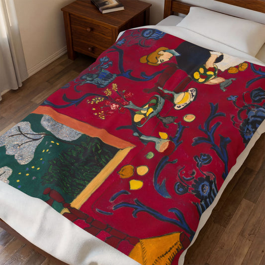 Matisse, Henri - The Dessert Harmony in Red (1908) - Velveteen Plush Blanket