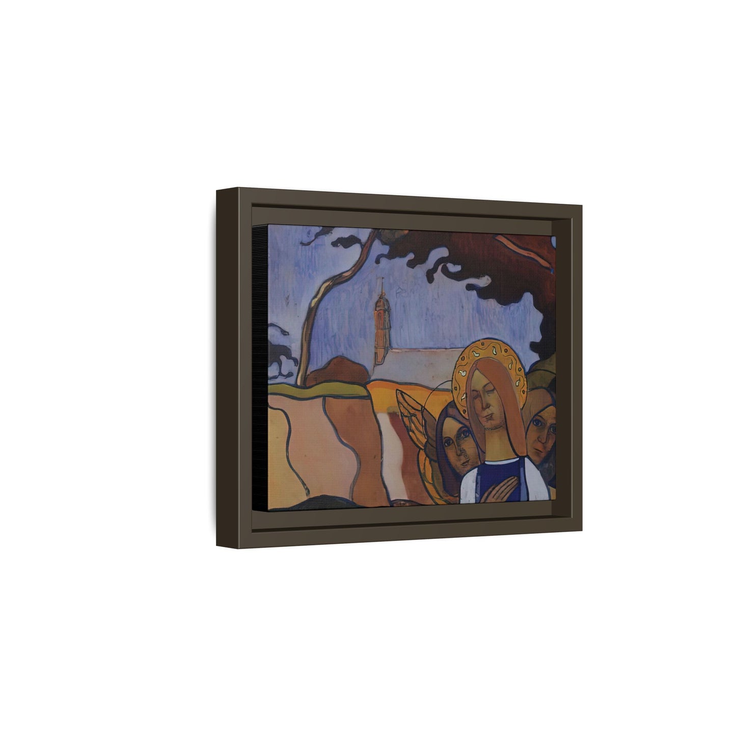 Filiger, Charles - Virgin and Two Angels (1895) - Matte Canvas, Framed