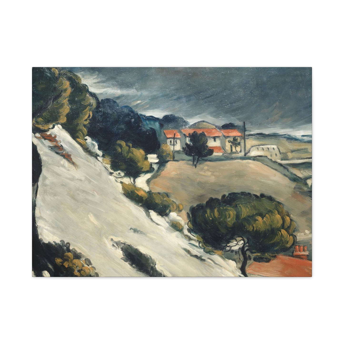 Cézanne, Paul - L’Estaque, Melting Snow (1870) - Canvas Block, unframed