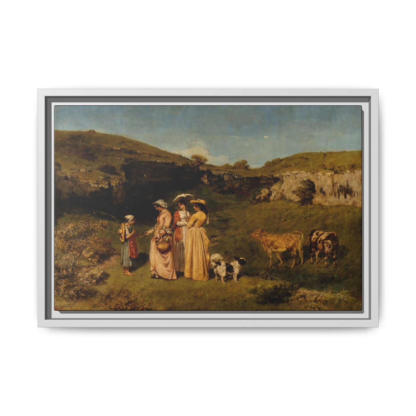 Courbet, Gustave - Young Ladies of the Village (1851) - Matte Canvas, Framed