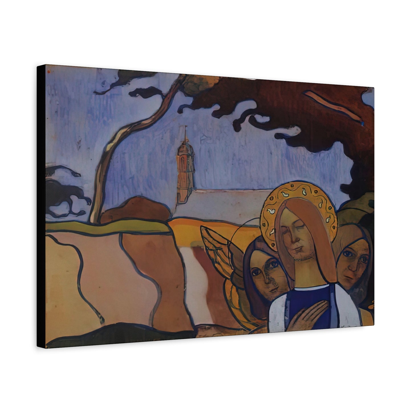 Filiger, Charles - Virgin and Two Angels (1895) - Canvas Block, unframed